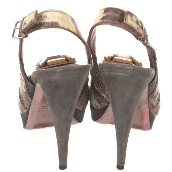 MIU MIU By Prada Fall Crystal Jeweled Slingback Pumps Heels Size IT36.5 - Picture 5 of 5